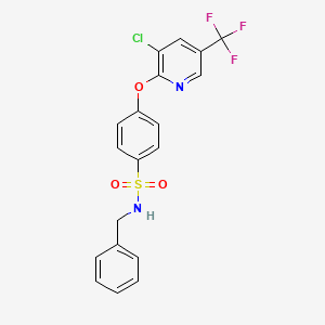 molecular formula C19H14ClF3N2O3S B2406401 N-Benzyl-4-((3-chloro-5-(trifluoromethyl)-2-pyridinyl)oxy)benzenesulfonamide CAS No. 344278-17-7