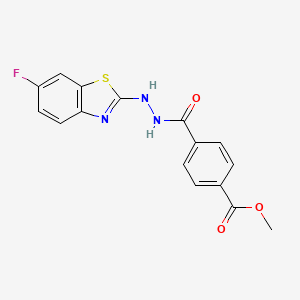 molecular formula C16H12FN3O3S B2406402 4-(2-(6-氟苯并[d]噻唑-2-基)肼羰基)苯甲酸甲酯 CAS No. 851980-08-0