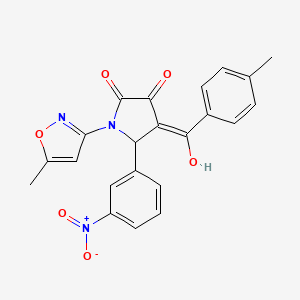3-hydroxy-4-(4-methylbenzoyl)-1-(5-methylisoxazol-3-yl)-5-(3-nitrophenyl)-1H-pyrrol-2(5H)-one