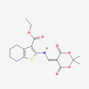 Ethyl 2-(((4,4-dimethyl-2,6-dioxo-3,5-dioxanylidene)methyl)amino)-4,5,6,7-tetrahydrobenzo[B]thiophene-3-carboxylate