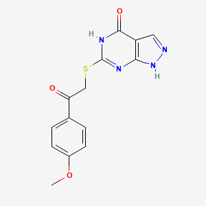 6-((2-(4-methoxyphenyl)-2-oxoethyl)thio)-1H-pyrazolo[3,4-d]pyrimidin-4(5H)-one