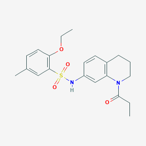 molecular formula C21H26N2O4S B2406424 2-ethoxy-5-methyl-N-(1-propionyl-1,2,3,4-tetrahydroquinolin-7-yl)benzenesulfonamide CAS No. 946298-15-3