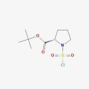 molecular formula C9H16ClNO4S B2406431 tert-butyl (2S)-1-(chlorosulfonyl)pyrrolidine-2-carboxylate CAS No. 1955473-63-8