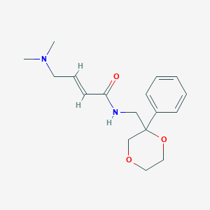 (E)-4-(Dimethylamino)-N-[(2-phenyl-1,4-dioxan-2-yl)methyl]but-2-enamide