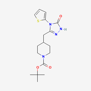 molecular formula C17H24N4O3S B2406473 tert-butyl 4-((5-oxo-4-(thiophen-2-yl)-4,5-dihydro-1H-1,2,4-triazol-3-yl)methyl)piperidine-1-carboxylate CAS No. 1903707-92-5