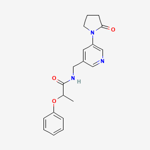 molecular formula C19H21N3O3 B2406481 N-{[5-(2-oxopyrrolidin-1-yl)pyridin-3-yl]methyl}-2-phenoxypropanamide CAS No. 2097896-15-4