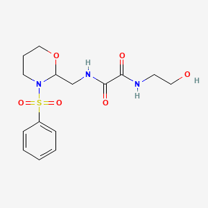 N'-[[3-(benzenesulfonyl)-1,3-oxazinan-2-yl]methyl]-N-(2-hydroxyethyl)oxamide