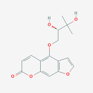 molecular formula C16H16O6 B024065 4-[(2S)-2,3-dihydroxy-3-methylbutoxy]furo[3,2-g]chromen-7-one CAS No. 133164-11-1