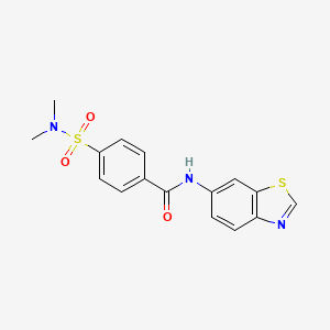 molecular formula C16H15N3O3S2 B2406503 N-(1,3-benzothiazol-6-yl)-4-(dimethylsulfamoyl)benzamide CAS No. 941924-51-2