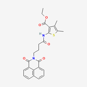 molecular formula C25H24N2O5S B2406517 ethyl 2-(4-{2,4-dioxo-3-azatricyclo[7.3.1.0^{5,13}]trideca-1(13),5,7,9,11-pentaen-3-yl}butanamido)-4,5-dimethylthiophene-3-carboxylate CAS No. 324044-83-9