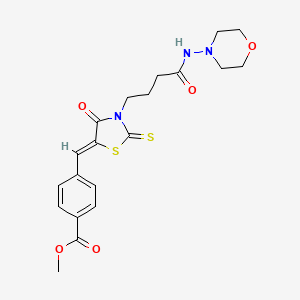 (Z)-methyl 4-((3-(4-(morpholinoamino)-4-oxobutyl)-4-oxo-2-thioxothiazolidin-5-ylidene)methyl)benzoate