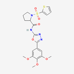 1-(thiophen-2-ylsulfonyl)-N-(5-(3,4,5-trimethoxyphenyl)-1,3,4-oxadiazol-2-yl)pyrrolidine-2-carboxamide