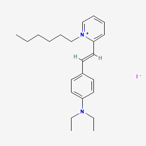 2-[(E)-2-[4-(diethylamino)phenyl]ethenyl]-1-hexylpyridin-1-ium iodide