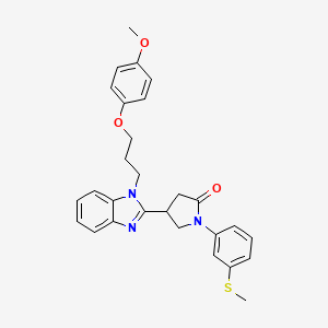 4-{1-[3-(4-methoxyphenoxy)propyl]-1H-benzimidazol-2-yl}-1-[3-(methylsulfanyl)phenyl]pyrrolidin-2-one