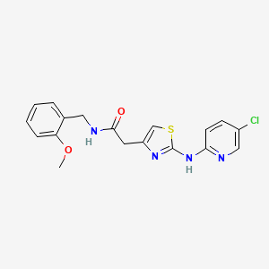 2-(2-((5-chloropyridin-2-yl)amino)thiazol-4-yl)-N-(2-methoxybenzyl)acetamide