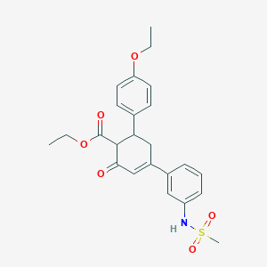 molecular formula C24H27NO6S B2406568 ethyl 6-(4-ethoxyphenyl)-4-[3-(methanesulfonamido)phenyl]-2-oxocyclohex-3-ene-1-carboxylate CAS No. 867042-28-2