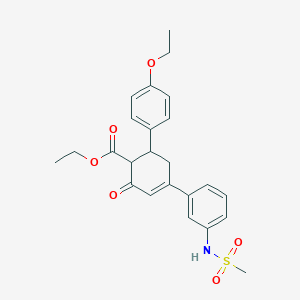 Ethyl 4''-ethoxy-3-(methylsulfonamido)-5'-oxo-2',3',4',5'-tetrahydro-[1,1':3',1''-terphenyl]-4'-carboxylate