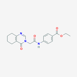 molecular formula C19H21N3O4 B2406612 ethyl 4-(2-(4-oxo-5,6,7,8-tetrahydroquinazolin-3(4H)-yl)acetamido)benzoate CAS No. 1251710-65-2