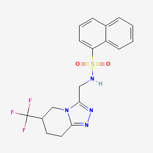 molecular formula C18H17F3N4O2S B2406621 N-((6-(trifluoromethyl)-5,6,7,8-tetrahydro-[1,2,4]triazolo[4,3-a]pyridin-3-yl)methyl)naphthalene-1-sulfonamide CAS No. 2034539-16-5
