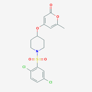 molecular formula C17H17Cl2NO5S B2406623 4-((1-((2,5-dichlorophenyl)sulfonyl)piperidin-4-yl)oxy)-6-methyl-2H-pyran-2-one CAS No. 1798679-98-7