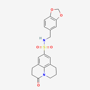 N-(1,3-benzodioxol-5-ylmethyl)-3-oxo-2,3,6,7-tetrahydro-1H,5H-pyrido[3,2,1-ij]quinoline-9-sulfonamide