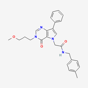 B2406681 2-[3-(3-methoxypropyl)-4-oxo-7-phenyl-3,4-dihydro-5H-pyrrolo[3,2-d]pyrimidin-5-yl]-N-(4-methylbenzyl)acetamide CAS No. 1251698-53-9