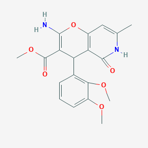 molecular formula C19H20N2O6 B2406708 methyl 2-amino-4-(2,3-dimethoxyphenyl)-7-methyl-5-oxo-5,6-dihydro-4H-pyrano[3,2-c]pyridine-3-carboxylate CAS No. 758704-27-7
