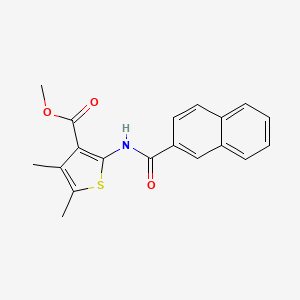 molecular formula C19H17NO3S B2406713 methyl 4,5-dimethyl-2-(naphthalene-2-amido)thiophene-3-carboxylate CAS No. 896615-96-6