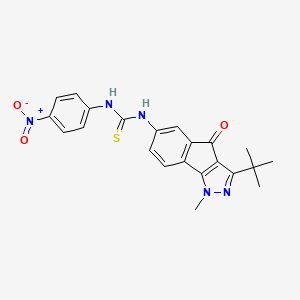 3-(Tert-butyl)-1-methyl-6-((((4-nitrophenyl)amino)thioxomethyl)amino)indeno[2,3-D]pyrazol-4-one