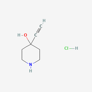 molecular formula C7H12ClNO B2406782 4-Ethynylpiperidin-4-ol hydrochloride CAS No. 2044901-46-2