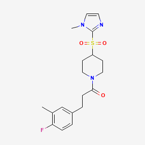 3-(4-fluoro-3-methylphenyl)-1-(4-((1-methyl-1H-imidazol-2-yl)sulfonyl)piperidin-1-yl)propan-1-one