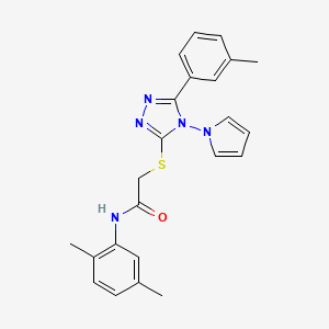 N-(2,5-dimethylphenyl)-2-[[5-(3-methylphenyl)-4-pyrrol-1-yl-1,2,4-triazol-3-yl]sulfanyl]acetamide