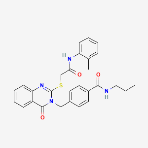 4-((4-oxo-2-((2-oxo-2-(o-tolylamino)ethyl)thio)quinazolin-3(4H)-yl)methyl)-N-propylbenzamide