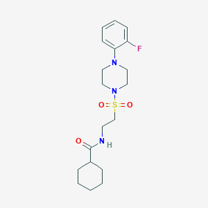 molecular formula C19H28FN3O3S B2406813 N-(2-{[4-(2-fluorophenyl)piperazin-1-yl]sulfonyl}ethyl)cyclohexanecarboxamide CAS No. 897613-39-7
