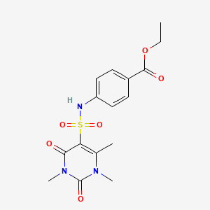 molecular formula C16H19N3O6S B2406828 Ethyl 4-(1,3,6-trimethyl-2,4-dioxo-1,2,3,4-tetrahydropyrimidine-5-sulfonamido)benzoate CAS No. 893342-17-1