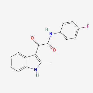 molecular formula C17H13FN2O2 B2406853 N-(4-氟苯基)-2-(2-甲基-1H-吲哚-3-基)-2-氧代乙酰胺 CAS No. 852369-18-7