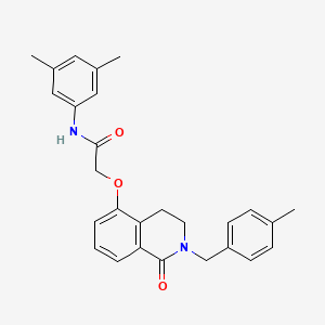 molecular formula C27H28N2O3 B2406857 N-(3,5-dimethylphenyl)-2-((2-(4-methylbenzyl)-1-oxo-1,2,3,4-tetrahydroisoquinolin-5-yl)oxy)acetamide CAS No. 850906-36-4
