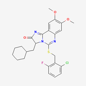 5-[(2-chloro-6-fluorobenzyl)sulfanyl]-3-(cyclohexylmethyl)-8,9-dimethoxyimidazo[1,2-c]quinazolin-2(3H)-one