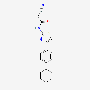 molecular formula C18H19N3OS B2406860 2-氰基-N-[4-(4-环己基苯基)-1,3-噻唑-2-基]乙酰胺 CAS No. 750599-38-3