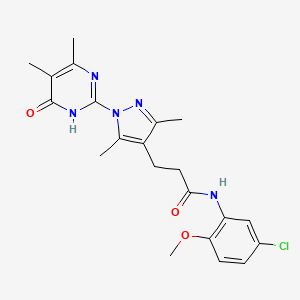 N-(5-chloro-2-methoxyphenyl)-3-(1-(4,5-dimethyl-6-oxo-1,6-dihydropyrimidin-2-yl)-3,5-dimethyl-1H-pyrazol-4-yl)propanamide