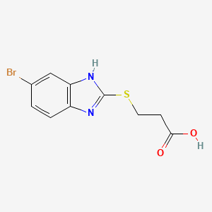 molecular formula C10H9BrN2O2S B2406891 3-(6-Bromo-1H-benzoimidazol-2-ylsulfanyl)-propionic acid CAS No. 312616-15-2