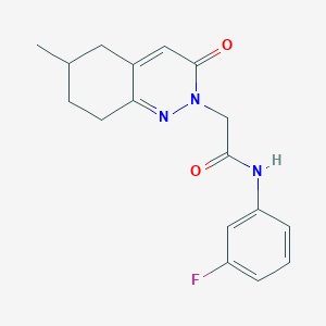molecular formula C17H18FN3O2 B2406895 N-(3-fluorophenyl)-2-(6-methyl-3-oxo-2,3,5,6,7,8-hexahydrocinnolin-2-yl)acetamide CAS No. 933005-43-7