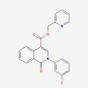 molecular formula C22H15FN2O3 B2406917 Pyridin-2-ylmethyl 2-(3-fluorophenyl)-1-oxo-1,2-dihydroisoquinoline-4-carboxylate CAS No. 1029747-99-6