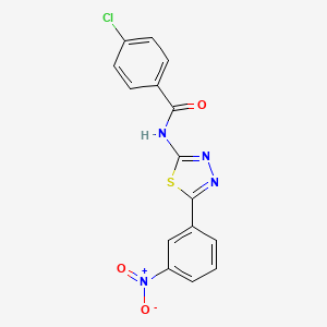 molecular formula C15H9ClN4O3S B2406943 4-chloro-N-[5-(3-nitrophenyl)-1,3,4-thiadiazol-2-yl]benzamide CAS No. 391226-35-0