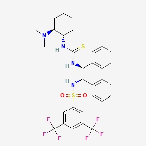 molecular formula C31H34F6N4O2S2 B2406959 Benzenesulfonamide, N-[(1S,2S)-2-[[[[(1S,2S)-2-(dimethylamino)cyclohexyl]amino]thioxomethyl]amino]-1,2-diphenylethyl]-3,5-bis(trifluoromethyl)- CAS No. 1449480-55-0