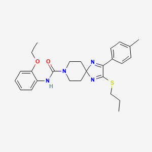 molecular formula C26H32N4O2S B2406968 N-(2-ETHOXYPHENYL)-2-(4-METHYLPHENYL)-3-(PROPYLSULFANYL)-1,4,8-TRIAZASPIRO[4.5]DECA-1,3-DIENE-8-CARBOXAMIDE CAS No. 894883-58-0