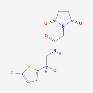 molecular formula C13H15ClN2O4S B2406970 N-[2-(5-chlorothiophen-2-yl)-2-methoxyethyl]-2-(2,5-dioxopyrrolidin-1-yl)acetamide CAS No. 2034256-93-2