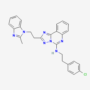 molecular formula C27H24ClN7 B2407005 N-[2-(4-chlorophenyl)ethyl]-2-[2-(2-methyl-1H-1,3-benzodiazol-1-yl)ethyl]-[1,2,4]triazolo[1,5-c]quinazolin-5-amine CAS No. 902946-74-1