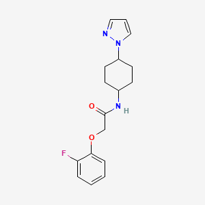 molecular formula C17H20FN3O2 B2407068 2-(2-fluorophenoxy)-N-[4-(1H-pyrazol-1-yl)cyclohexyl]acetamide CAS No. 2097890-27-0