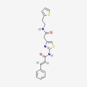molecular formula C20H19N3O2S2 B2407078 N-(4-(2-oxo-2-((2-(thiophen-2-yl)ethyl)amino)ethyl)thiazol-2-yl)cinnamamide CAS No. 1207062-21-2
